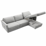 EMA corner sofa with daily sleeping function, Italian STANDARD frame with a 160 cm mattress and a bedding container