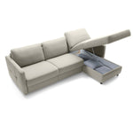 EMA corner sofa with daily sleeping function, Italian STANDARD frame with a 160 cm mattress and a bedding container