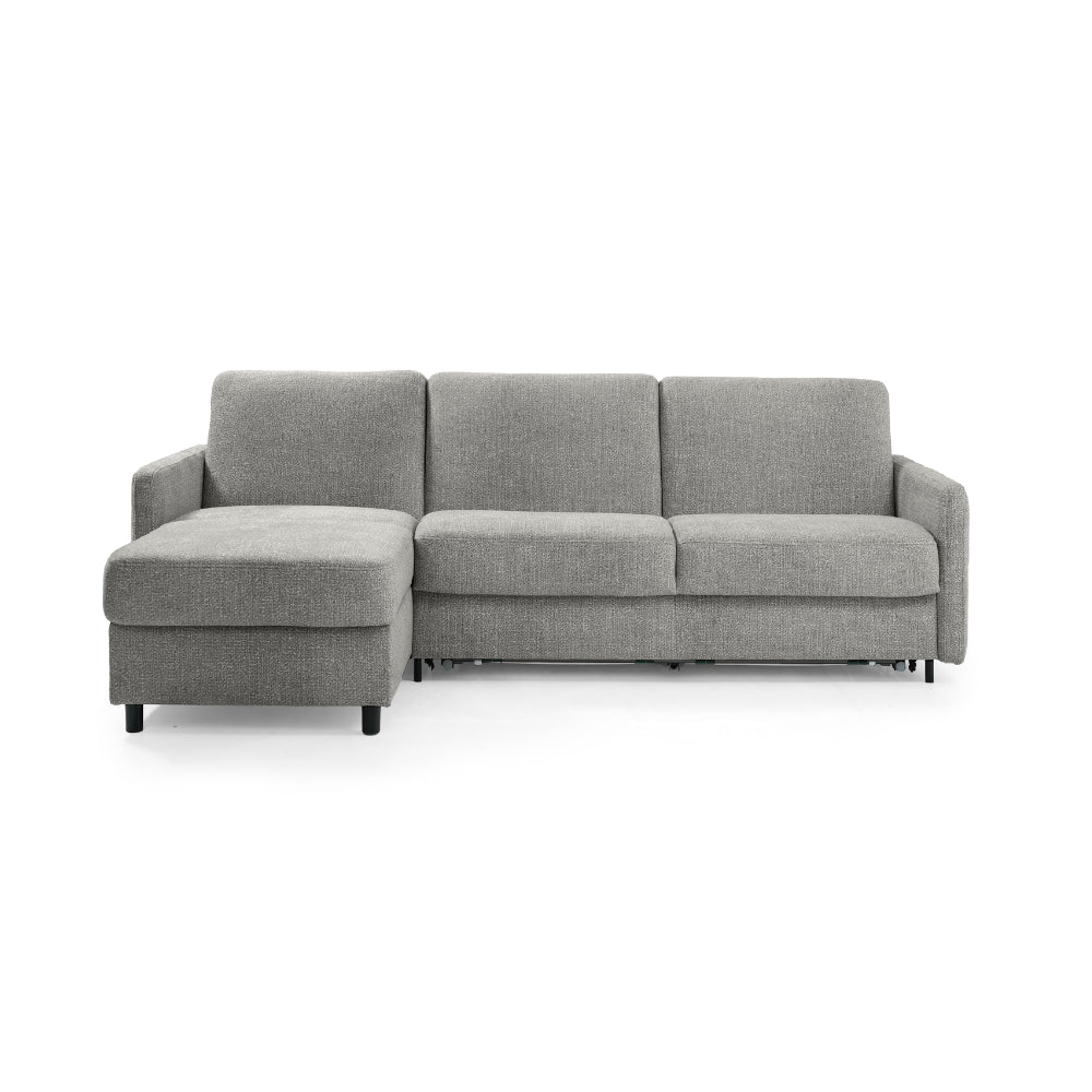 EMA corner sofa with daily sleeping function Italian frame 120 cm mattress and bedding container