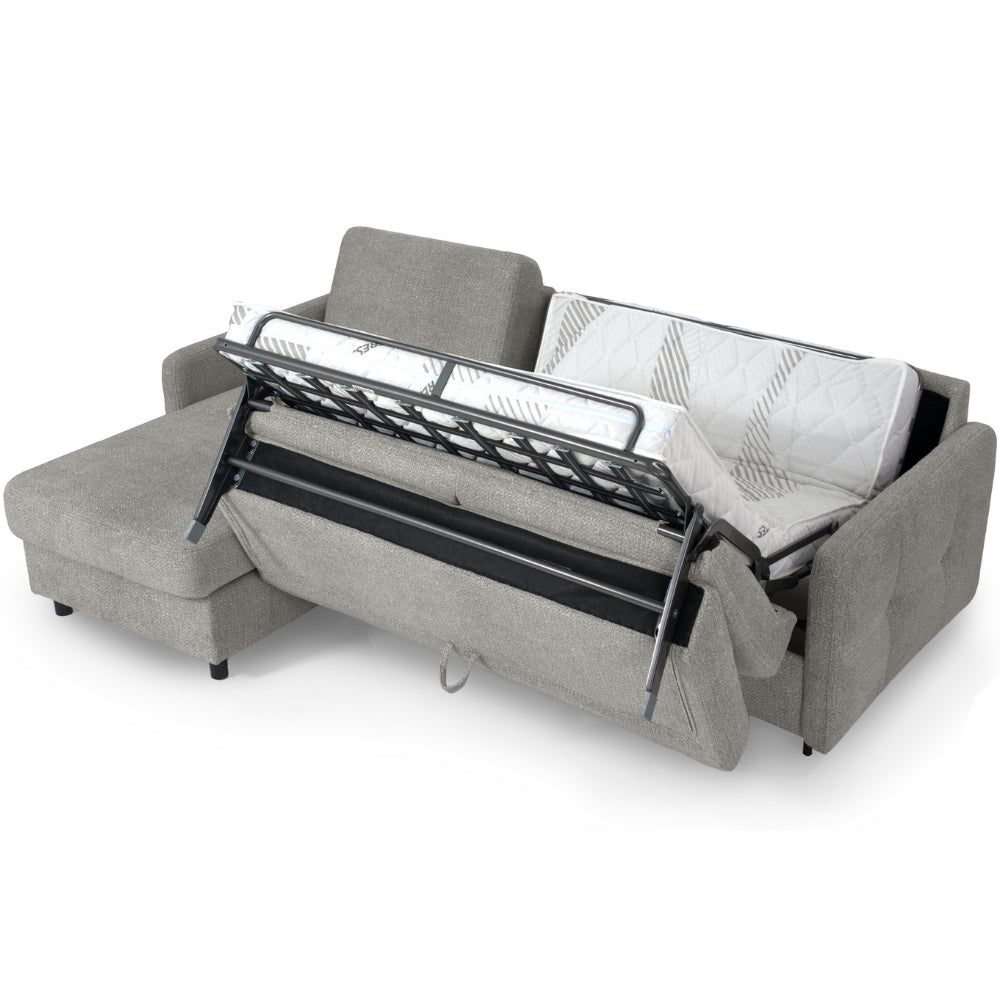 EMA corner sofa with daily sleeping function Italian frame 120 cm mattress and bedding container