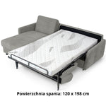 EMA corner sofa with daily sleeping function Italian frame 120 cm mattress and bedding container