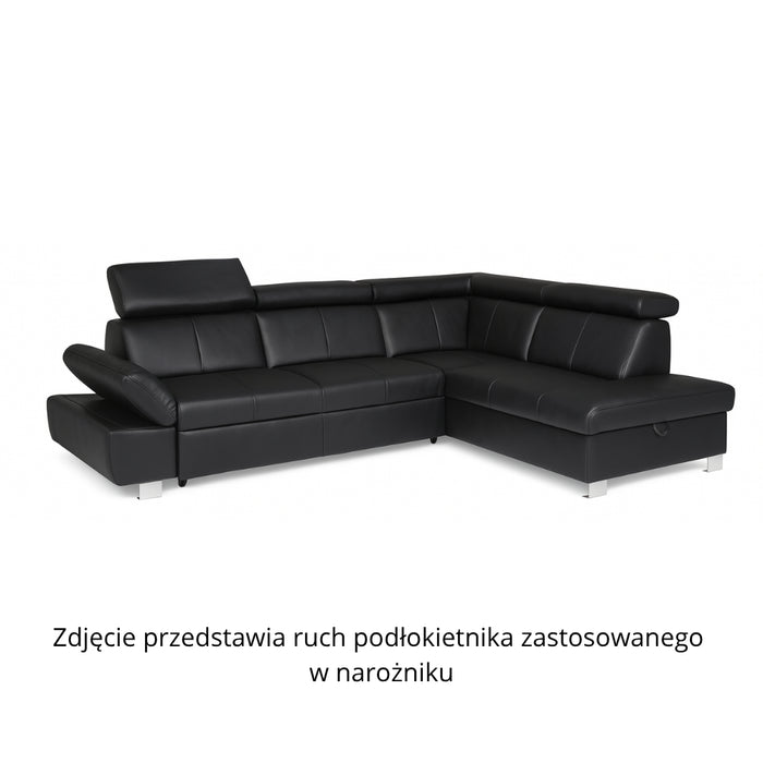 Narożnik HAPPY z otomaną i ruchomymi zagłówkami oraz podłokietnikiem