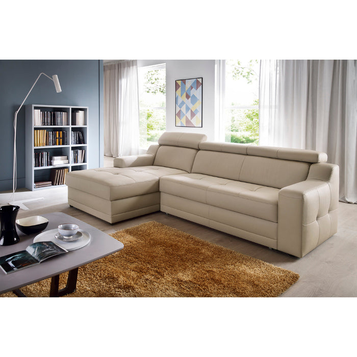 Narożnik LOTOS rozkładany z pojemnikiem na pościel i ruchomymi zagłówkami