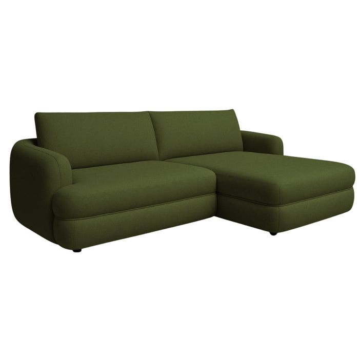 Narożnik LUSH obły z funkcją spania i pojemnikiem na pościel duży