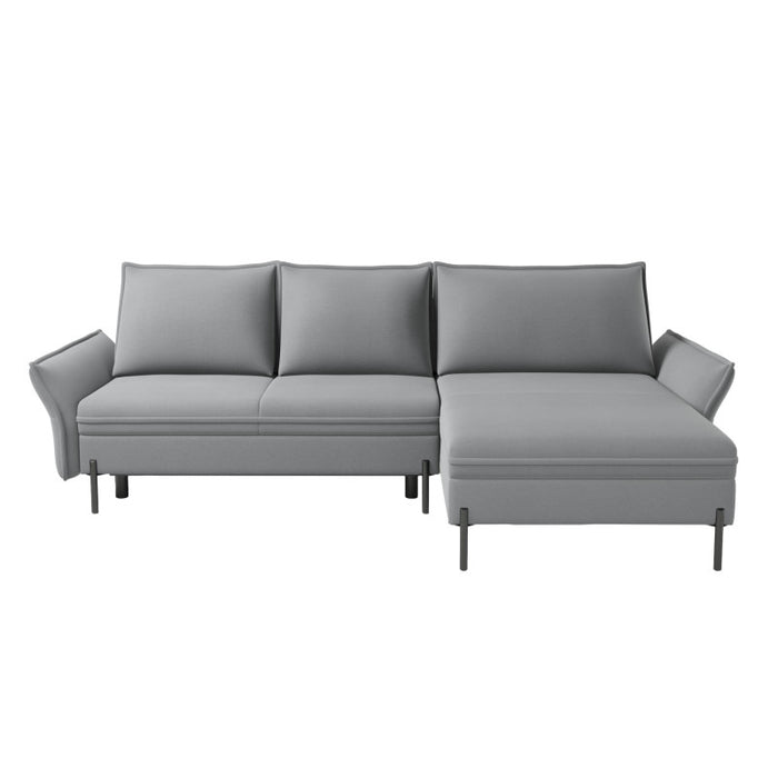 NEXO corner sofa with DL sleeping function and storage on black metal legs