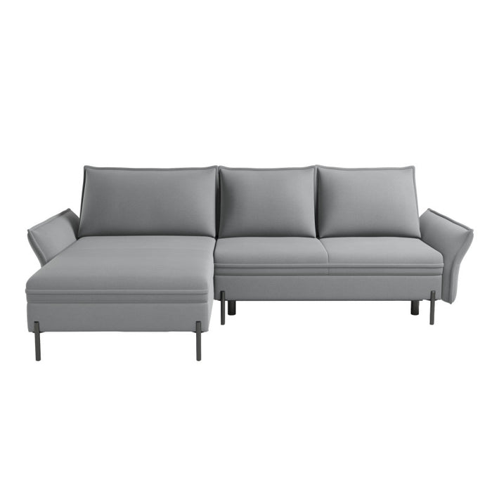 NEXO corner sofa with DL sleeping function and storage on black metal legs