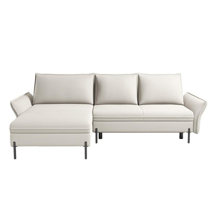 NEXO corner sofa with DL sleeping function and storage on black metal legs