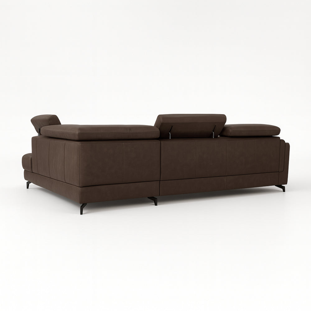 Narożnik PIANO z funkcją spania oraz pojemnikiem i regulowanymi zagłówkami