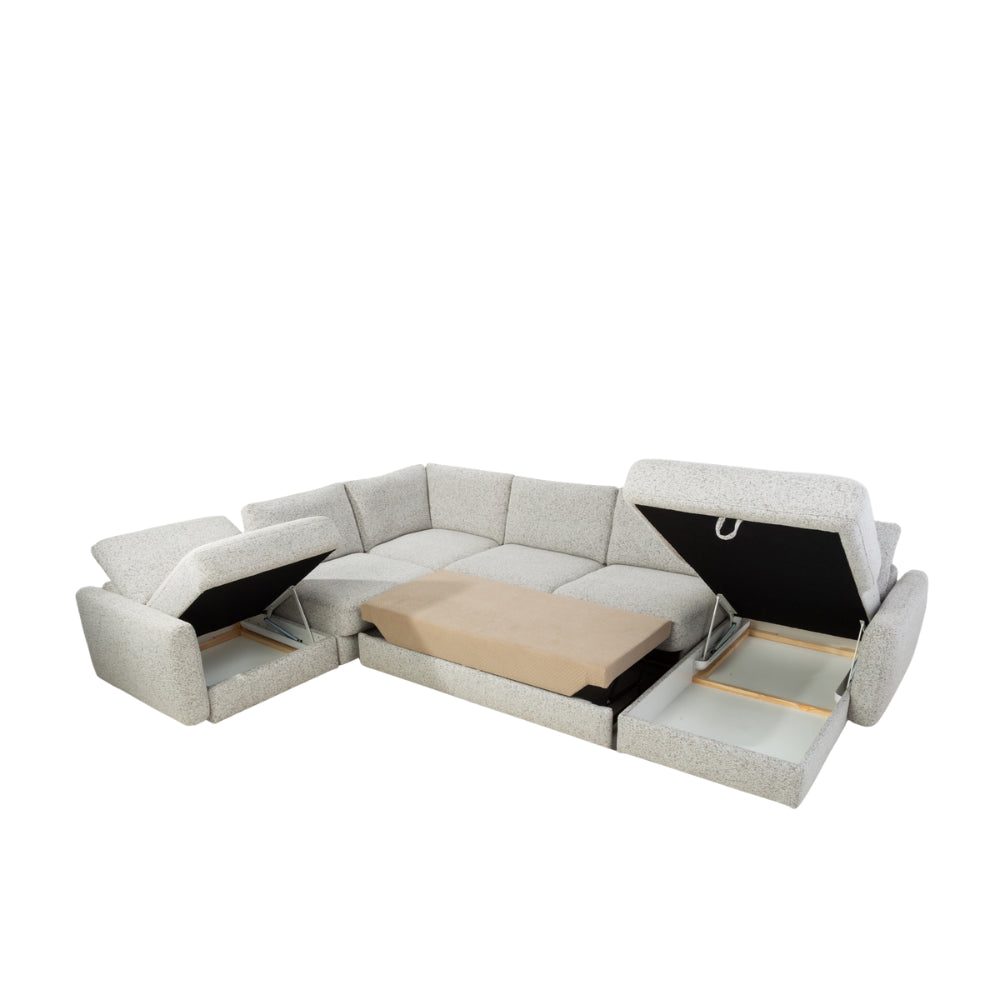 Narożnik DULCE z funkcją spania U-kształtny z dwoma pojemnikami