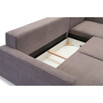 Narożnik BERGEN rozkładany z pojemnikiem na metalowych nóżkach