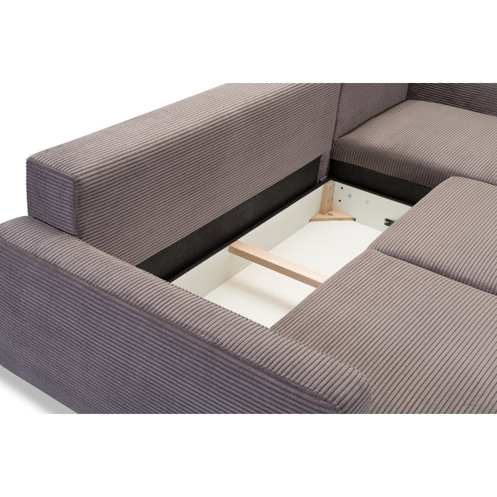 Narożnik BERGEN rozkładany z pojemnikiem na metalowych nóżkach