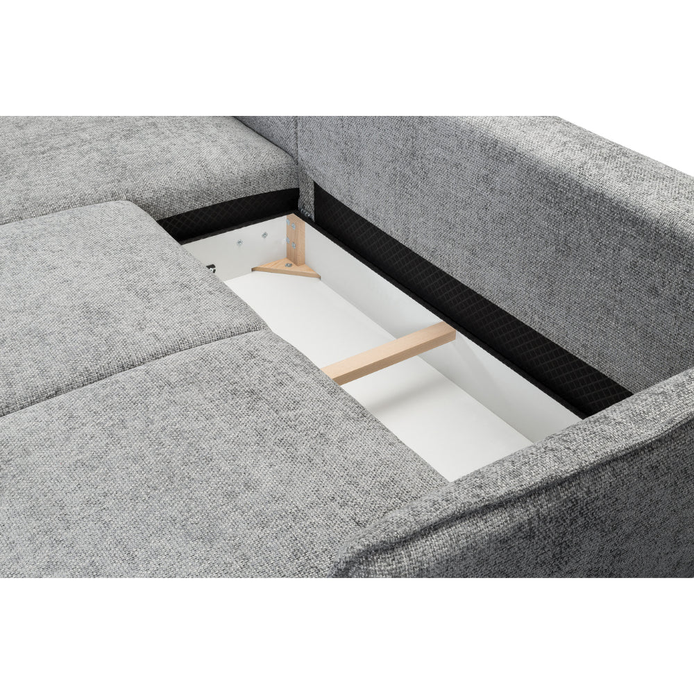 Narożnik BJORK rozkładany z pojemnikiem na metalowych nóżkach