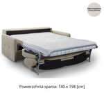 EMA 2.5-Seater Sofa Bed with Italian Mechanism, 140 cm Mattress and Storage