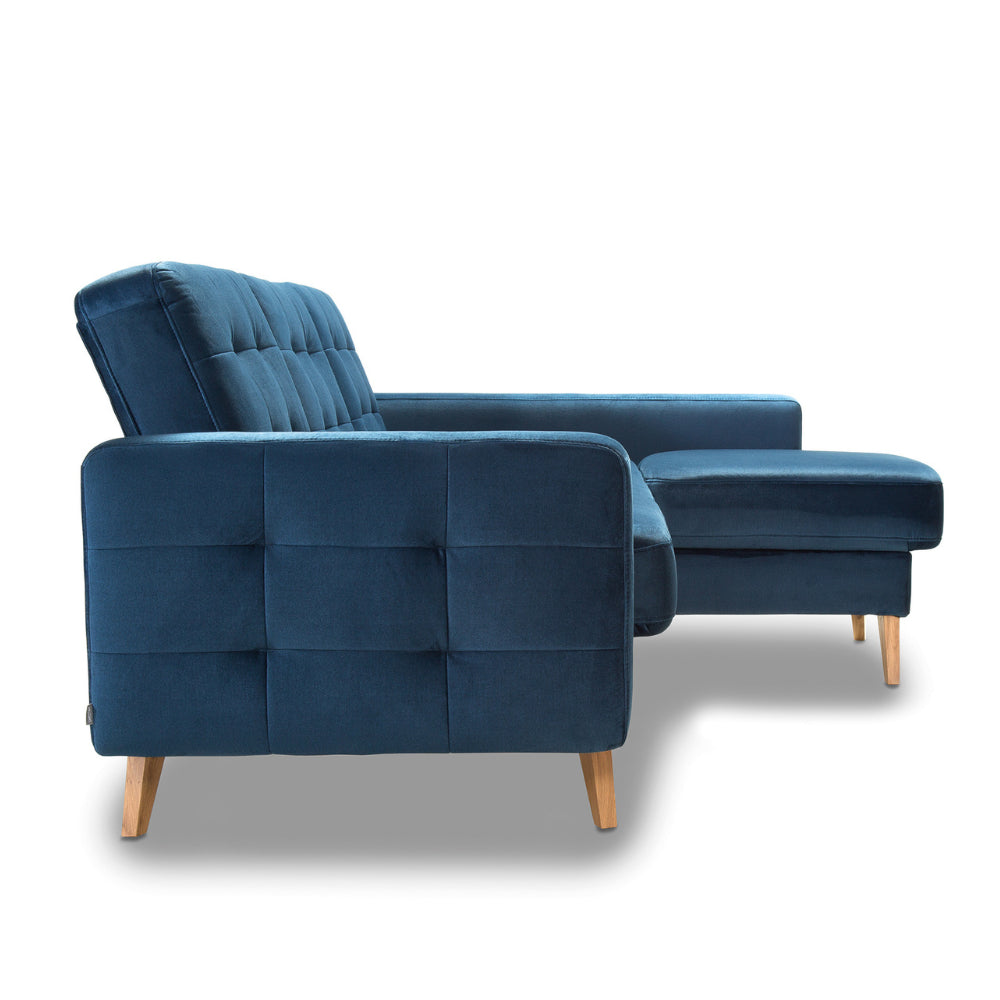 Narożnik NAPPA rozkładany z pojemnikiem na drewnianych nóżkach