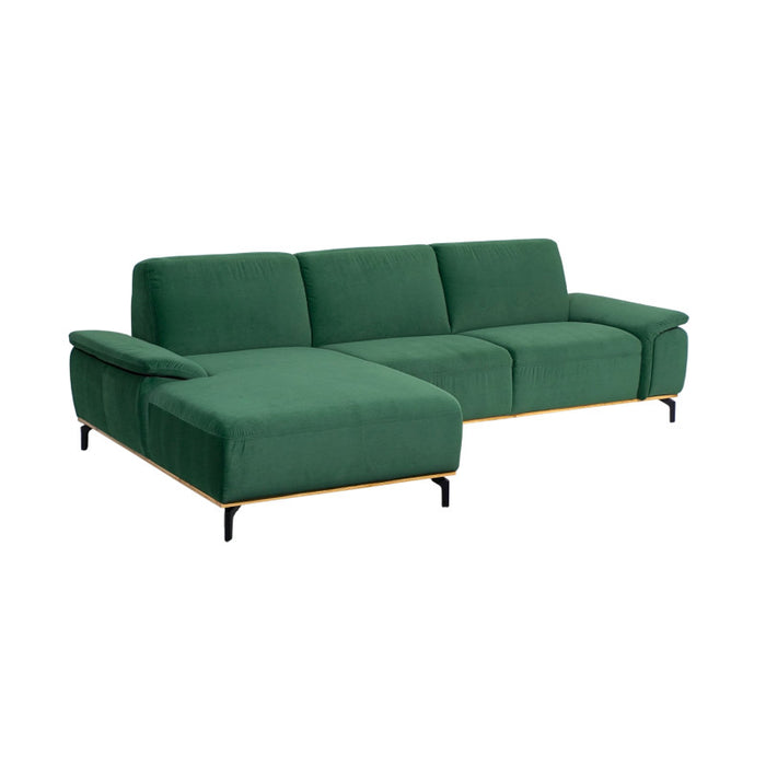 Modern ALESSO corner sofa for the living room on legs with a wooden strip