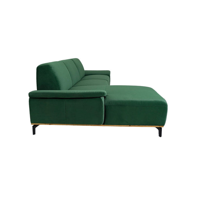 Modern ALESSO corner sofa for the living room on legs with a wooden strip