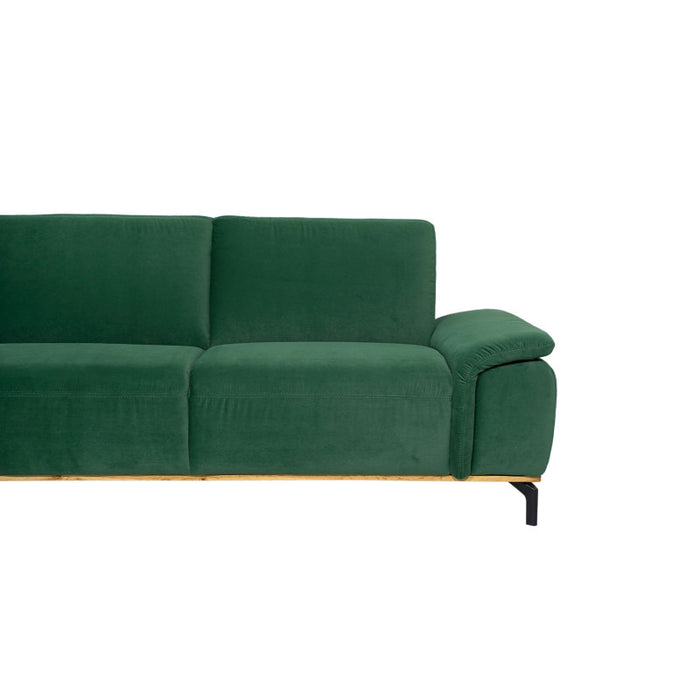 Modern ALESSO corner sofa for the living room on legs with a wooden strip