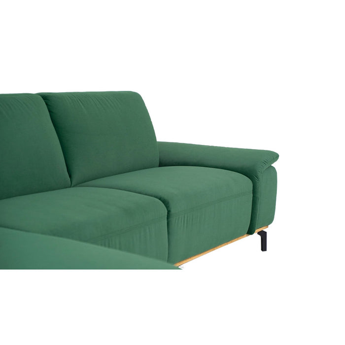 Modern ALESSO corner sofa for the living room on legs with a wooden strip