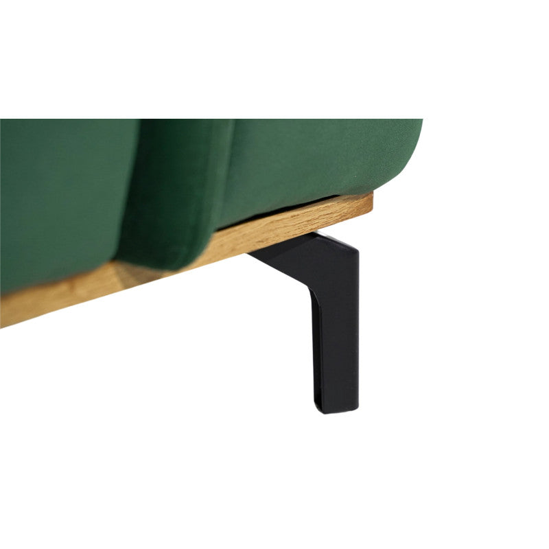 Nowoczesny narożnik ALESSO do salonu na nóżkach z drewnianą listwą