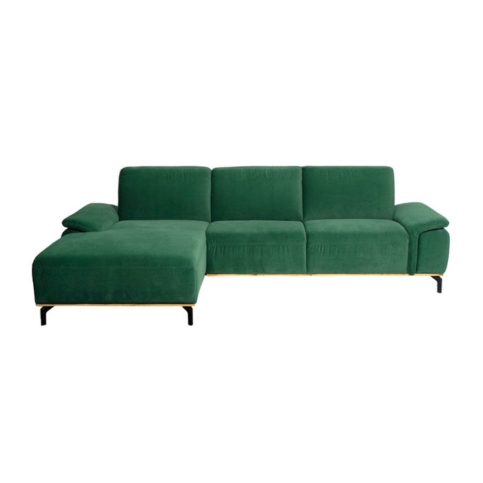 Modern ALESSO corner sofa for the living room on legs with a wooden strip