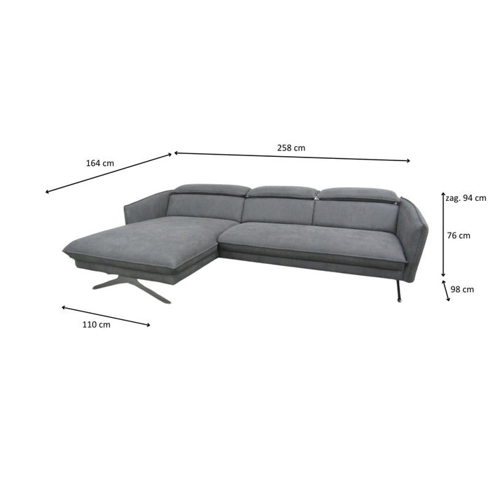 Modern TISSANO corner sofa for the living room with movable headrests