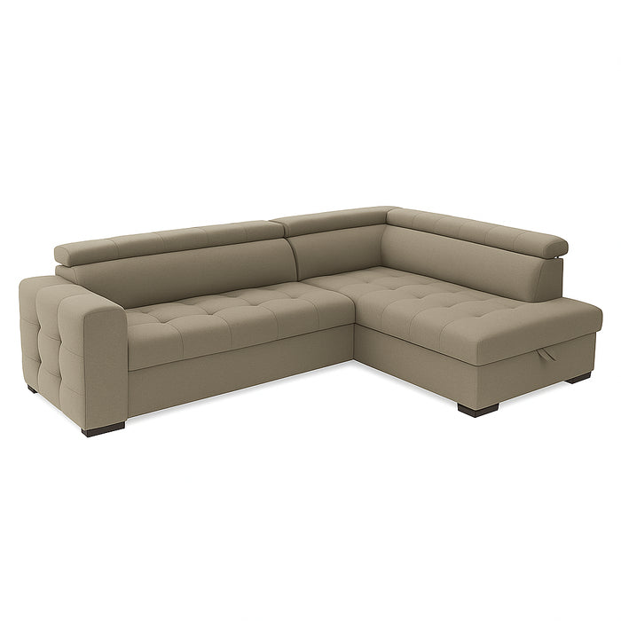 Narożnik OTUSSO rozkładany z pojemnikiem i regulowanymi zagłówkami