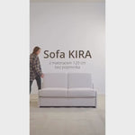 Sofa KIRA z funkcją spania codziennego stelaż włoski z materacem 120 cm i pojemnikiem
