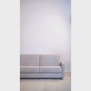 Narożnik EMA z funkcją spania codziennego stelaż włoski z materacem 120 cm i pojemnikiem na pościel