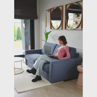 Sofa DOLLY 2 osobowa z funkcją spania stelaż włoski z materacem 120 cm