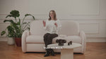 Sofa BELLA 3 osobowa z funkcją spania stelaż włoski z materacem 160 cm i pojemnikiem