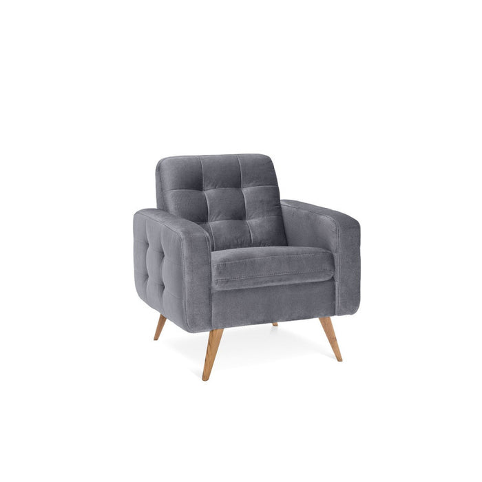 NAPPA lounge armchair quilted on wooden legs