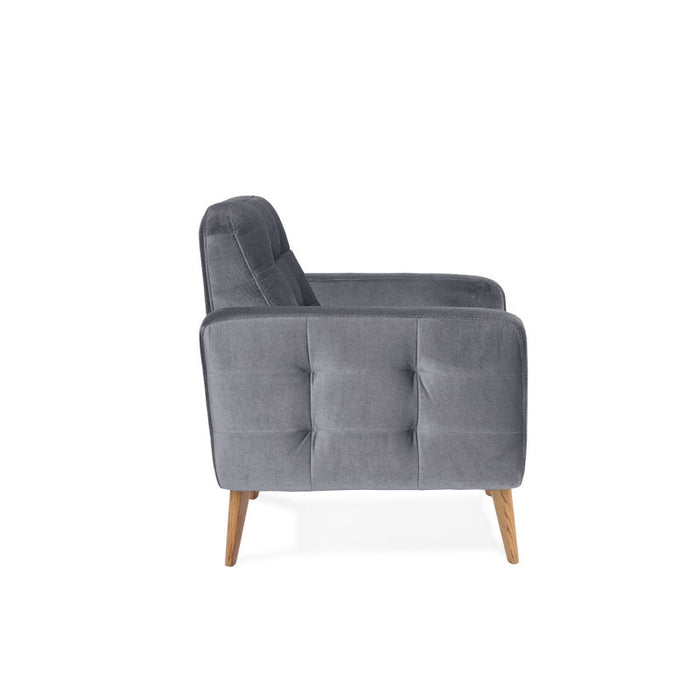 NAPPA lounge armchair quilted on wooden legs