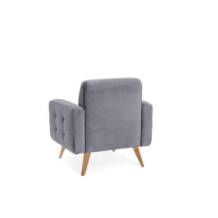 NAPPA lounge armchair quilted on wooden legs