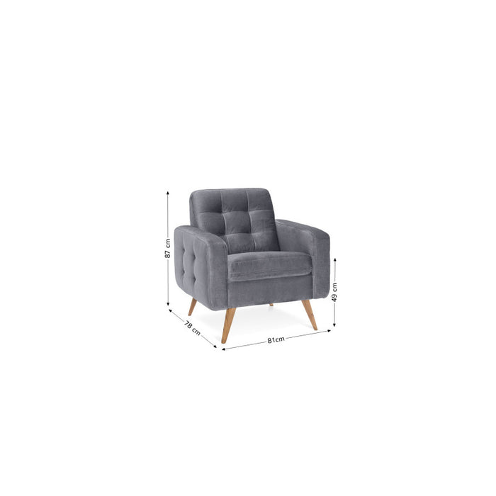 NAPPA lounge armchair quilted on wooden legs