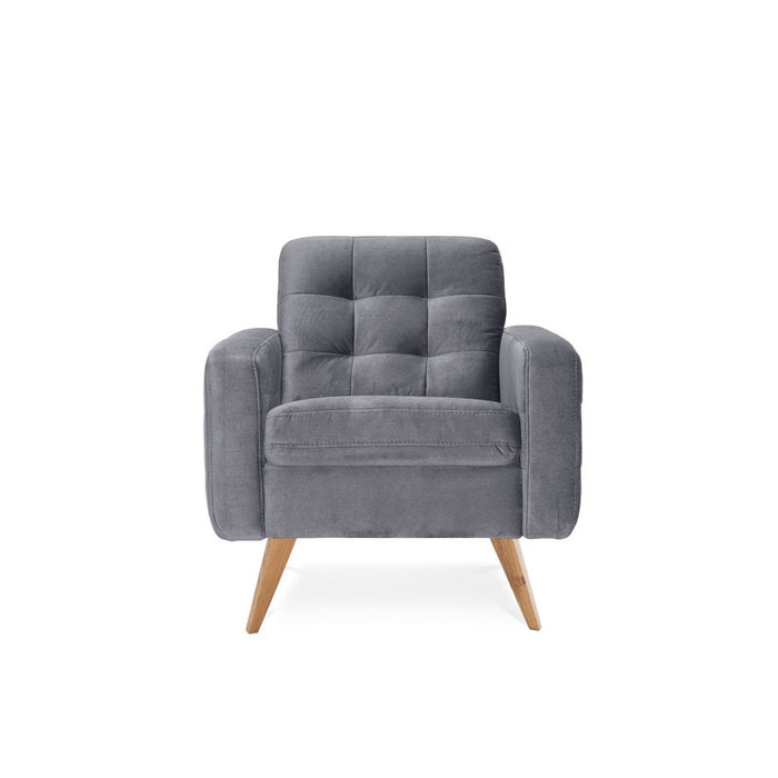 NAPPA lounge armchair quilted on wooden legs