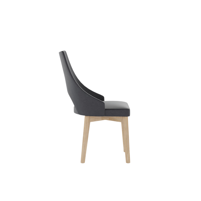 AURA upholstered chair on wooden legs