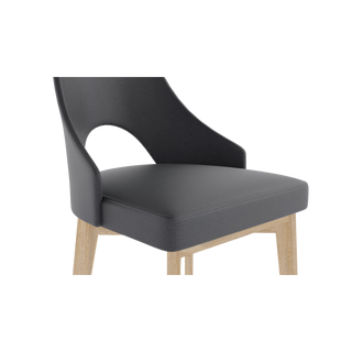 AURA upholstered chair on wooden legs