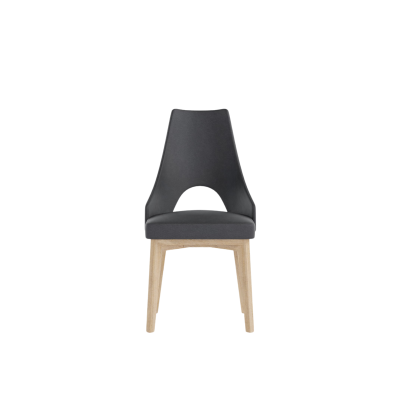 AURA upholstered chair on wooden legs