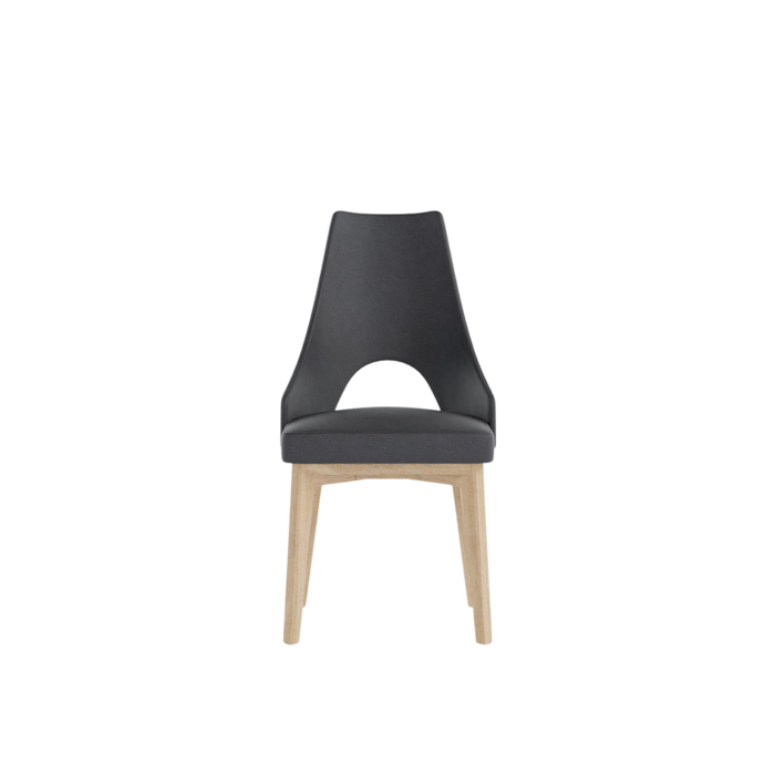 AURA upholstered chair on wooden legs