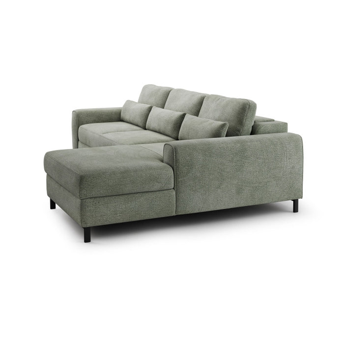 DREAM corner sofa with sleeping function, storage space and movable headrests