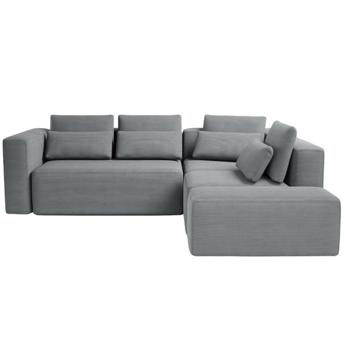 Large corner sofa FLEXI with sleeping function DL and bedding container