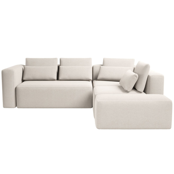 Large corner sofa FLEXI with sleeping function DL and bedding container