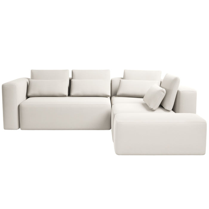Large corner sofa FLEXI with sleeping function DL and bedding container