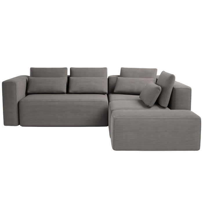 Large corner sofa FLEXI with sleeping function DL and bedding container