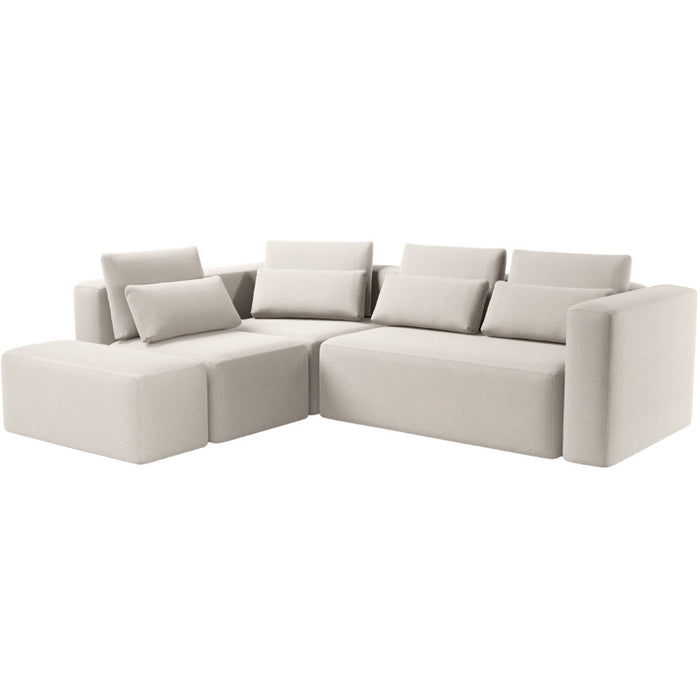Large corner sofa FLEXI with sleeping function DL and bedding container