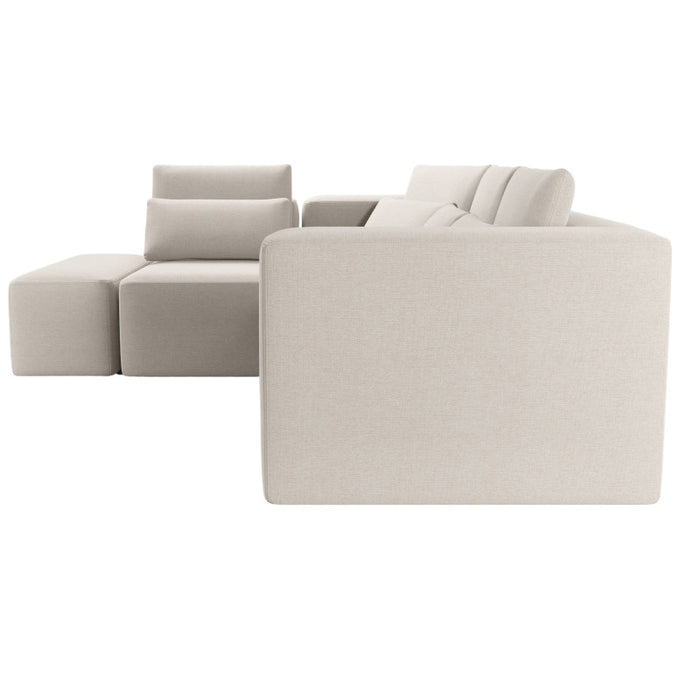 Large corner sofa FLEXI with sleeping function DL and bedding container
