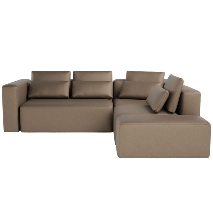 Large corner sofa FLEXI with sleeping function DL and bedding container