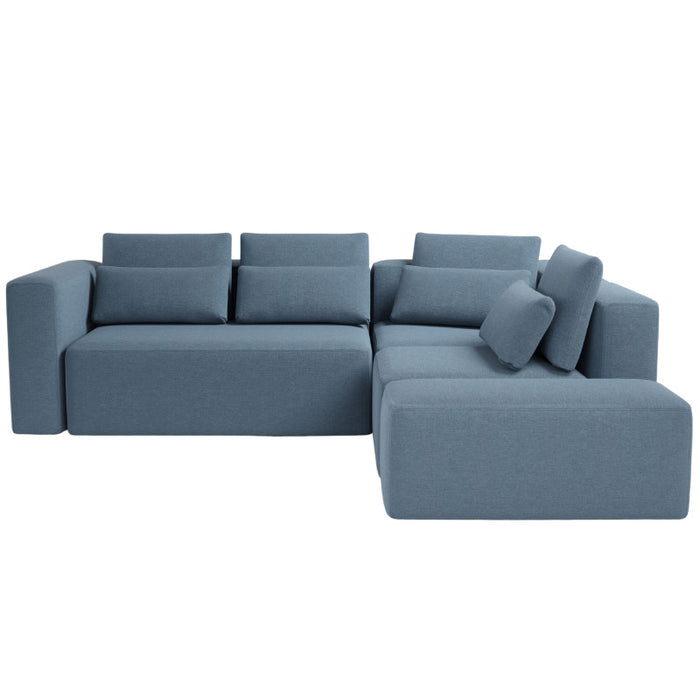 Large corner sofa FLEXI with sleeping function DL and bedding container