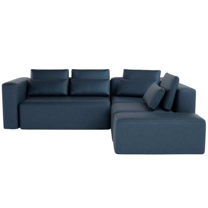 Large corner sofa FLEXI with sleeping function DL and bedding container