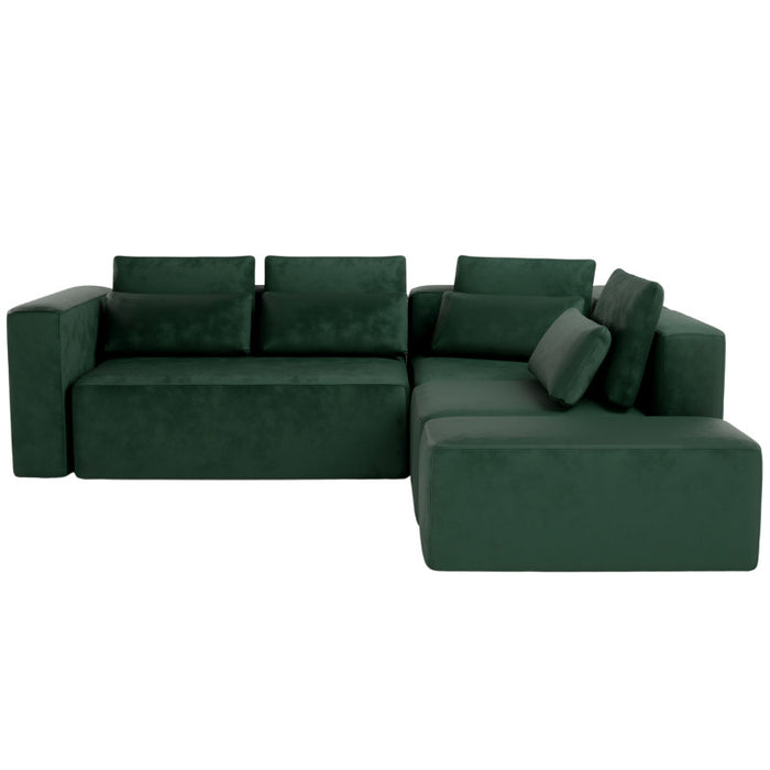 Large corner sofa FLEXI with sleeping function DL and bedding container